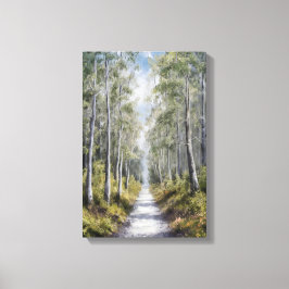 Serene Forest Väg - Tranquil Nature Ligcape Art Canvastryck