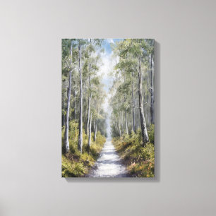 Serene Forest Väg - Tranquil Nature Ligcape Art Canvastryck