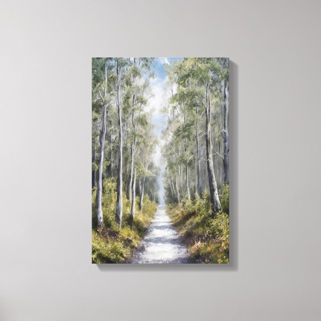 Serene Forest Väg - Tranquil Nature Ligcape Art Canvastryck (Framsida)