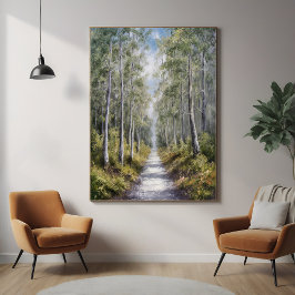 Serene Forest Väg - Tranquil Nature Ligcape Art Poster
