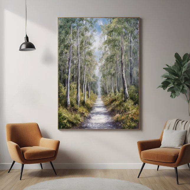 Serene Forest Väg - Tranquil Nature Ligcape Art Poster (Skapare uppladdad)