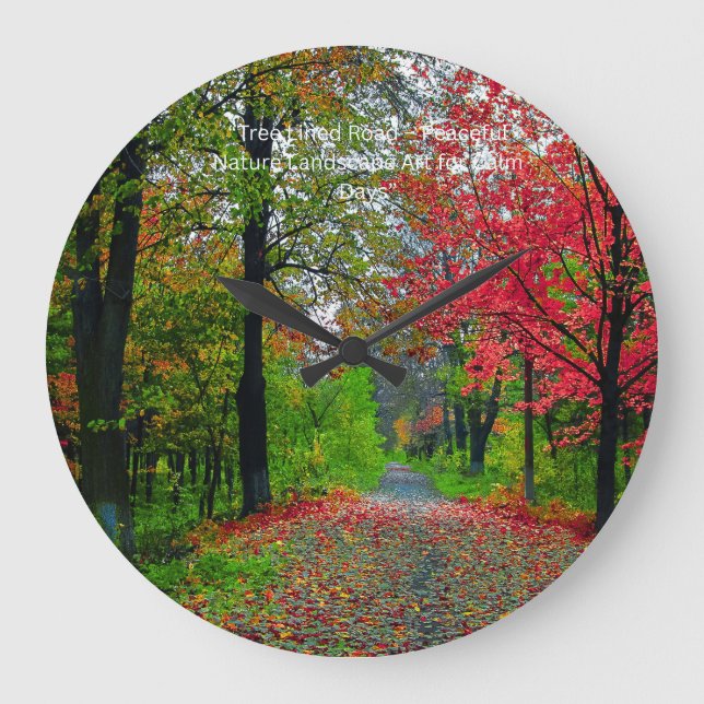 Serene Forest Wall Clock - Peaceful   Home Decor Stor Klocka (Framsida)