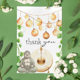 Serene | Fredlig | Budha Statue och Greenery Tack Kort