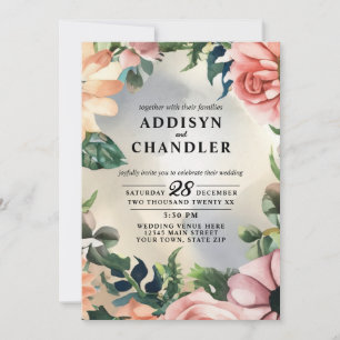 Serene Garden Wandeans: Pastel Blommigt Elegance Inbjudningar