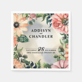 Serene Garden Wandeans: Pastel Blommigt Elegance Pappersservett