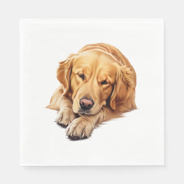 Serene Golden Retriever Resting - Fredlig Hund Art Pappersservett (Framsidan)