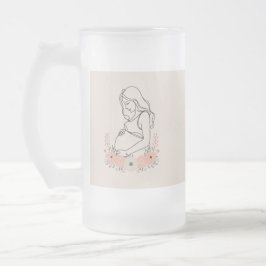 Serene Gravid Line Art Frostat Ölglas