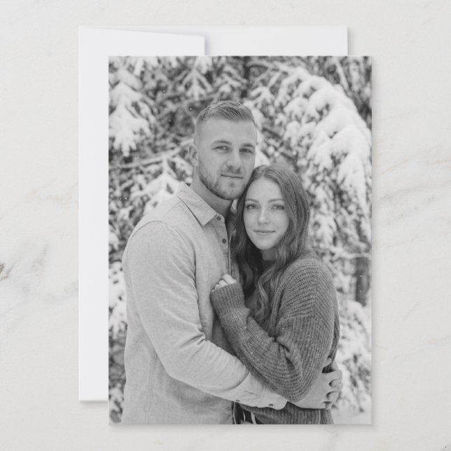 Serene Gray Winter Photo Inbjudningar (Framsida)