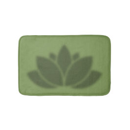 Serene Green Lotus Flower Shadow Yoga Badrumsmatta