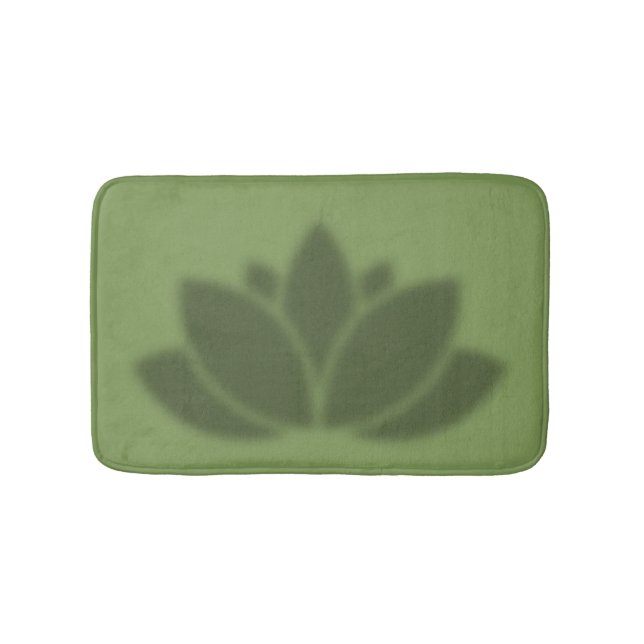 Serene Green Lotus Flower Shadow Yoga Badrumsmatta (Framsidan)