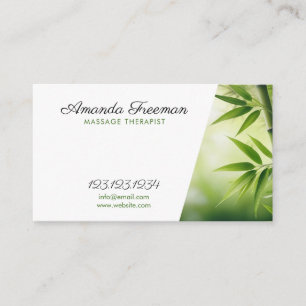 Serene Grönt Bamboo- massageterapi Visitkort