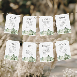 Serene grönt landskap 8 gäster namn bordsnummer