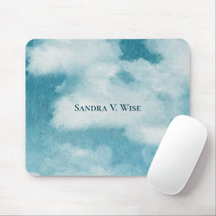 Serene Horizon Dreams Watercolor Blue & White Musmatta