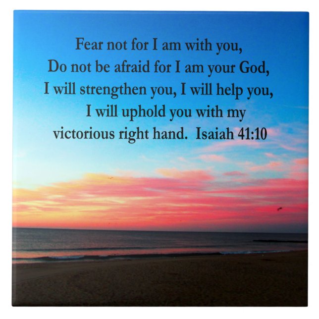 SERENE ISAIAH 41:10 SUNRISE PHOTO KAKELPLATTA (Framsidan)