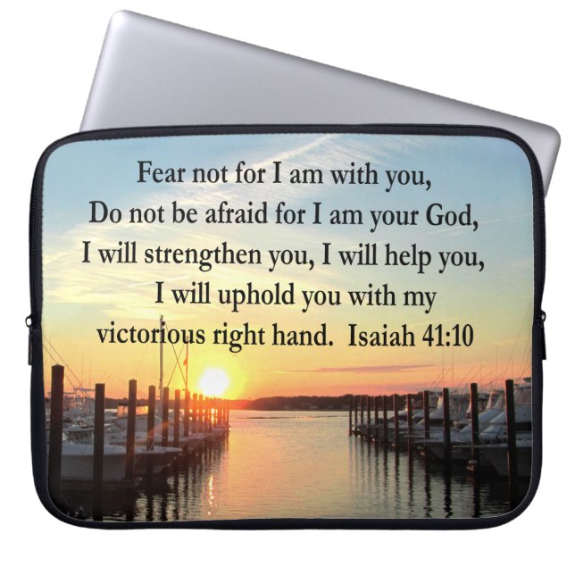 SERENE ISAIAH 41:10 SUNSET PHOTO DESIGN LAPTOP SLEEVE (Framsidan)