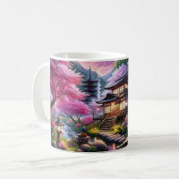 Serene Japanska Garden vid Dusk Painting