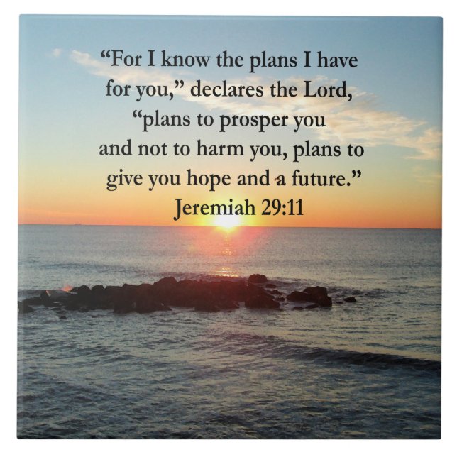SERENE JEREMIAH 29:11 SUNRISE KAKELPLATTA (Framsidan)