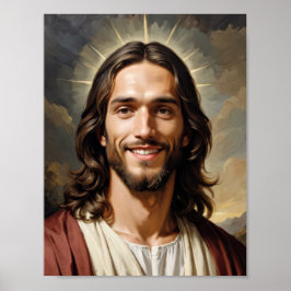 Serene Jesus Kristus med aura Poster