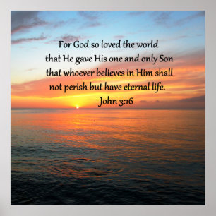 SERENE JOHN 3:16 SUNRISE PHOTO POSTER