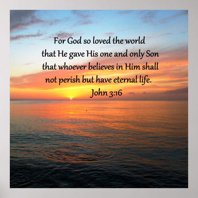 SERENE JOHN 3:16 SUNRISE PHOTO POSTER (Framsidan)