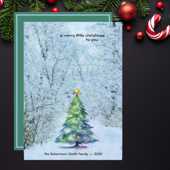 Serene Julgran-A Merry Little jul Julkort (Skapare uppladdad)