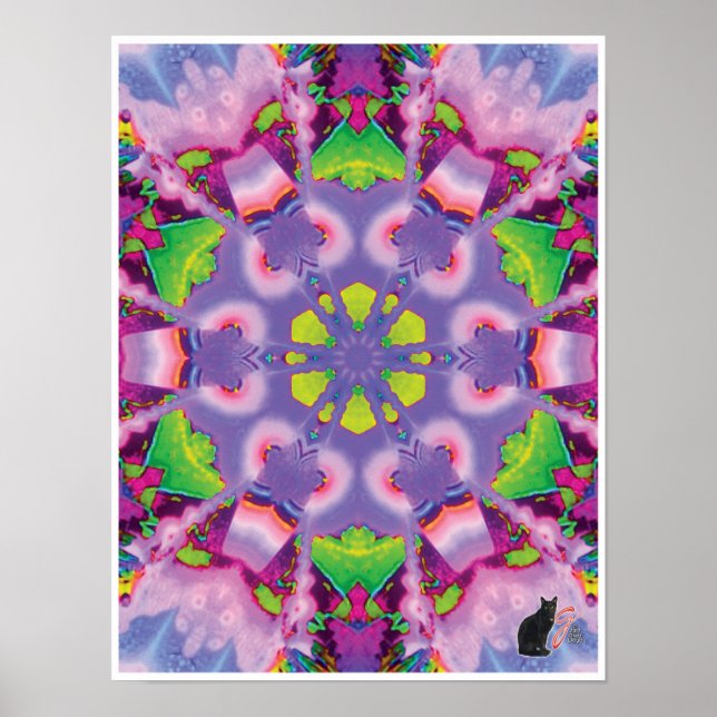Serene Kinetic Collage Kaleidoscope Poster (Framsidan)