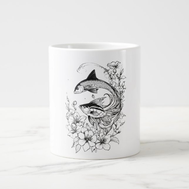 Serene Koi Pond Jumbo Mugg Design (Framsidan)