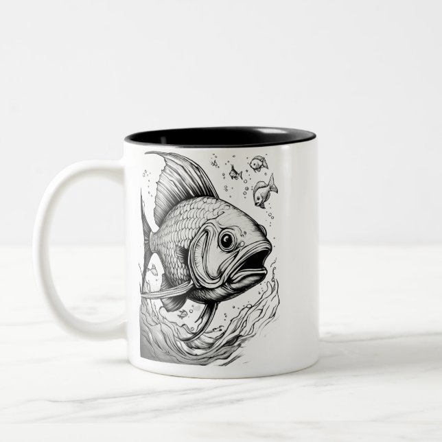 Serene Koi Pond Two-Tone Mugg - 11 oz (Vänster)