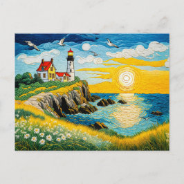 Serene Kustfarmen vid havet Helg Vykort