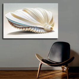 Serene Kustvall Seashell Wall Art Ocean Home Decor Canvastryck