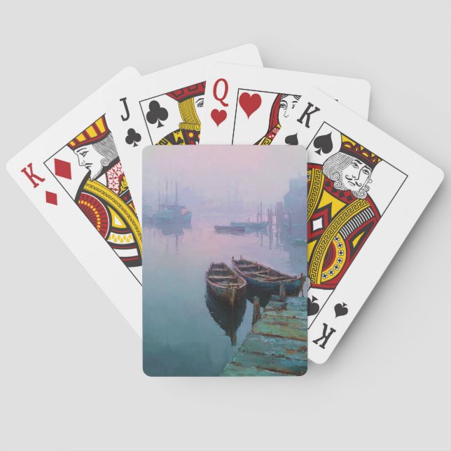 Serene Lake Cliff Mist Playing Cards Casinokort (Baksidan)