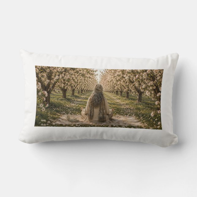 Serene Lakeside Botanical Nature Decorative Pillow Lumbarkudde (Baksida)