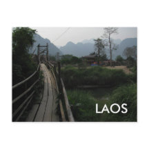 Serene Laos Mountain, River, Bridge Sydostasien