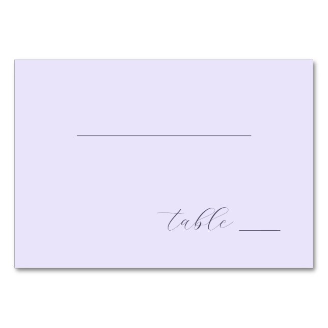Serene Lavender Calligraphy Bordsnummer (Framsidan)