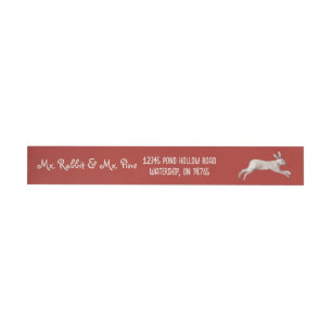 Serene Leaping Rabbit - Red Etikettband