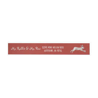 Serene Leaping Rabbit - Red Etikettband