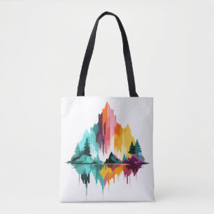 Serene Ligcape Lugn Tranquil Nature Mountains Tygkasse