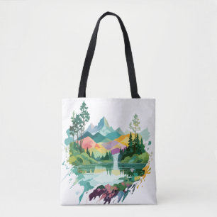 Serene Ligcape Lugn Tranquil Nature Mountains Tygkasse