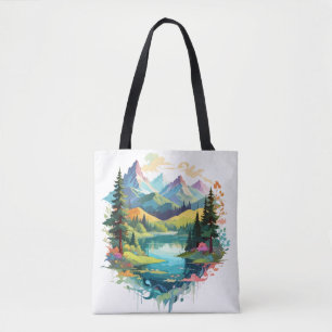 Serene Ligcape Lugn Tranquil Nature Mountains Tygkasse