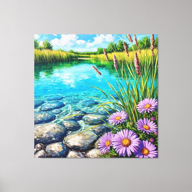 Serene Ligcape med Clear Sjö Canvastryck (Framsida)