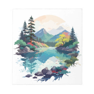 Serene Liggande Lugn Tranquil Natur utomhus Art Anteckningsblock