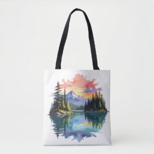 Serene Liggande Lugn Tranquil Natur utomhus Art Tygkasse