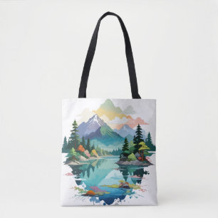 Serene Liggande Lugn Tranquil Natur utomhus Art Tygkasse