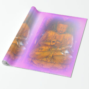 serene lila aura sitta buddha-emballering papper presentpapper