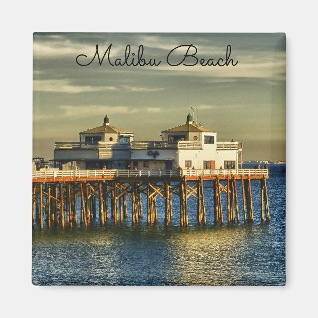 Serene Malibu Beach Pier California Magnet (Framsidan)