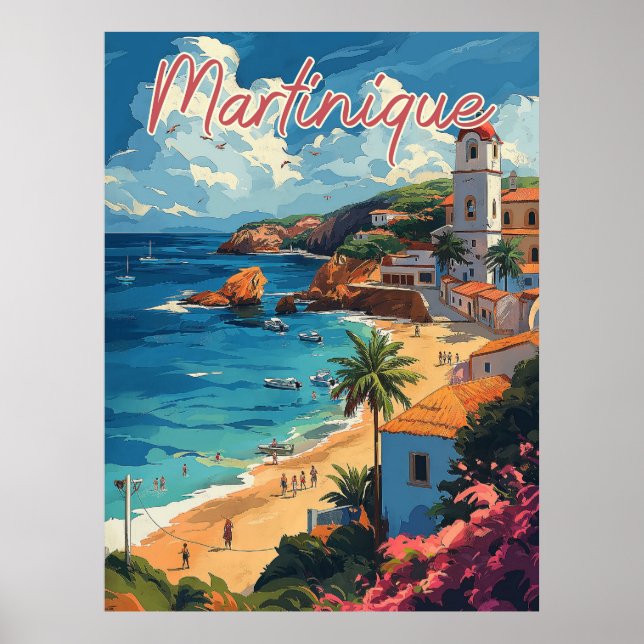 Serene Martinique Beachscape Poster (Framsidan)