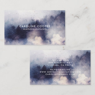 Serene Meditation-instruktör Mist Träd Watercolor Visitkort