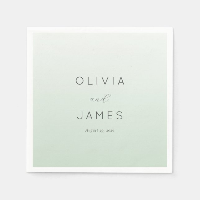 Serene Mint Minimalist Typographic Pappersservett (Framsidan)