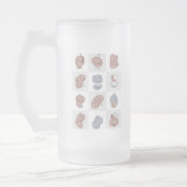 Serene Moderskap Line Art - Abstrakt Baby-klump Frostat Ölglas