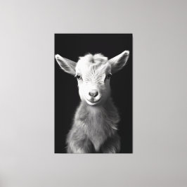 Serene Monochromatic Baby Goat Porträtt Canvastryck